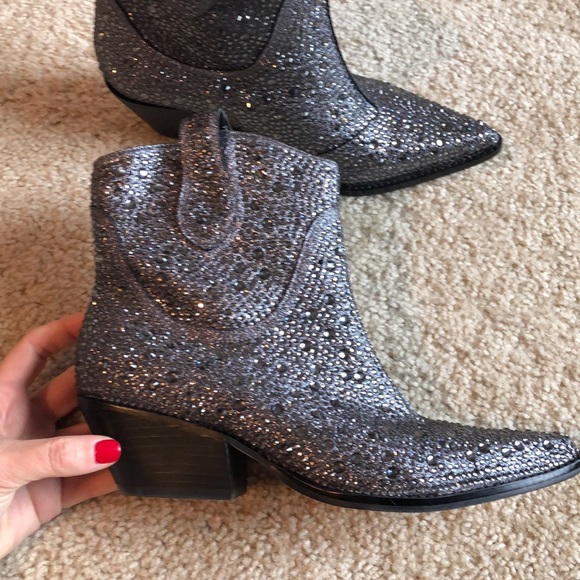 Jessica Simpson Tamira 2 pewter rhinestone boot 8 - Picture 5 of 8